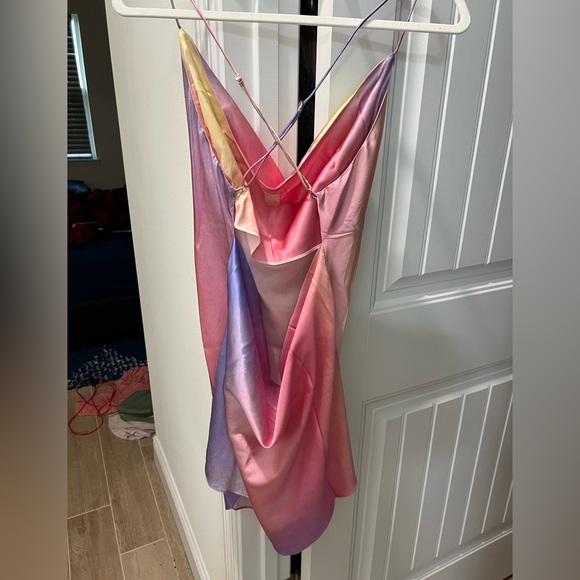 NWT SER.O.YA  Pracilla Dress in Sunset Tie Dye - Silk cowl neck - SIZE XL - Picture 9 of 9